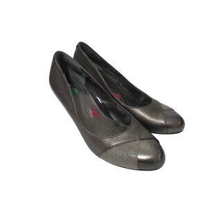 Ros Hommerson Pewter Gray Patent Pumps Almond Toe - NWOT - Size 6N